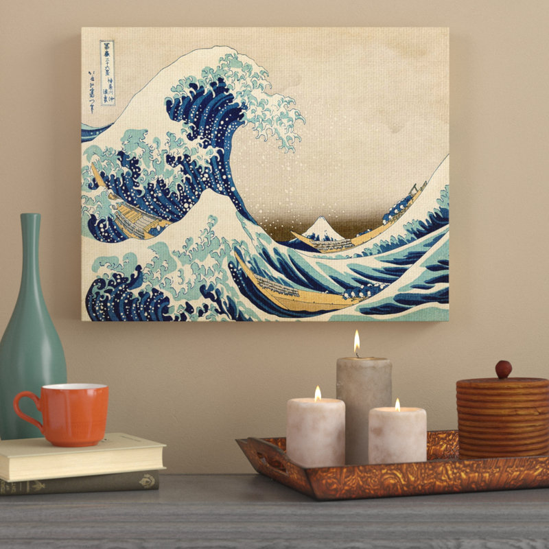 «Eastern Illustration Waves», impression, Toile tendue, H 16 po x l 20 po