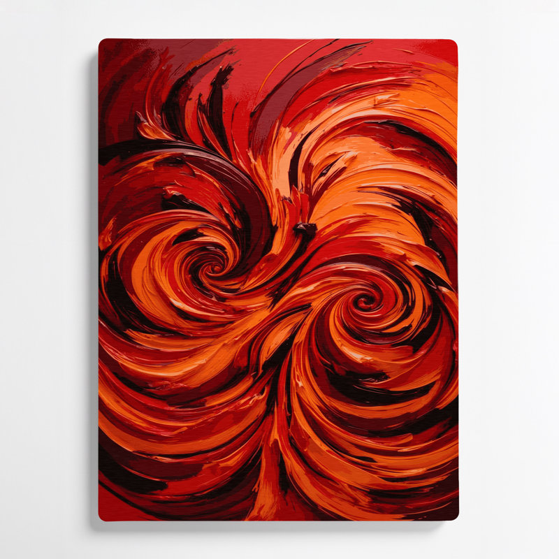 Abstrait art figuratif 72 métal rouge, H 24 po x l 36 po