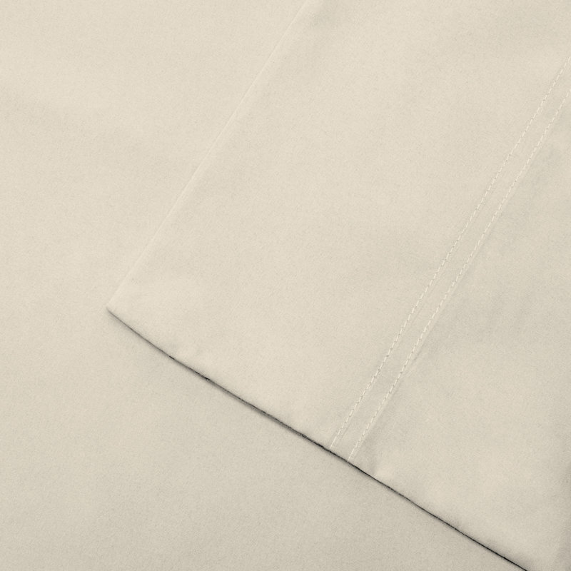 Ivory Full Cotton-Blend Sateen Sheet Set with Pillowcases