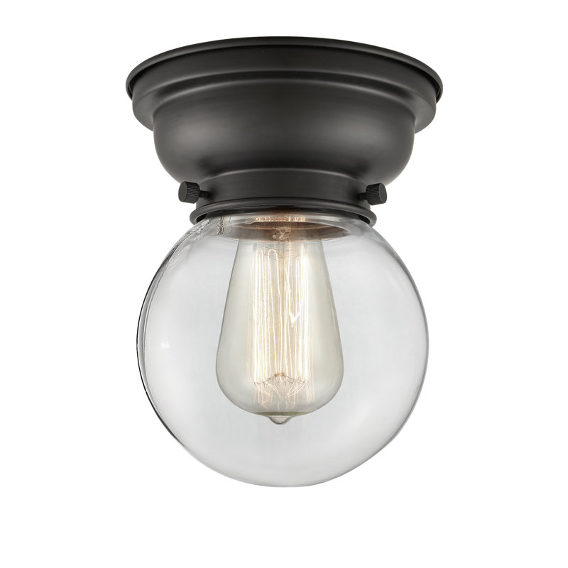 Plafonnier encastré en verre Lorri, Ampoule non incluse, Transparent, Noir mat