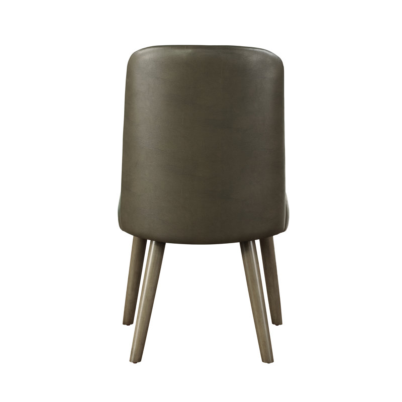 2 chaises d'appoint grises - Cuir synthétique et chêne, dossier haut sans accoudoirs, capacité de 220 lb, hauteur de l'ensemble de 12 po (paire) de chaises, sans accoudoirs, largeur de siège de 21 po, capacité