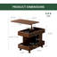  Table de bout mobile en chêne massif avec plateau relevable réglable et rangement-1536080427