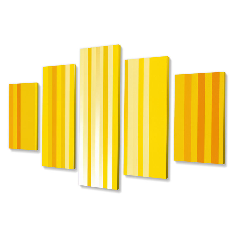 Candra - Modern Geometric Canvas Art Print - 5 Panels