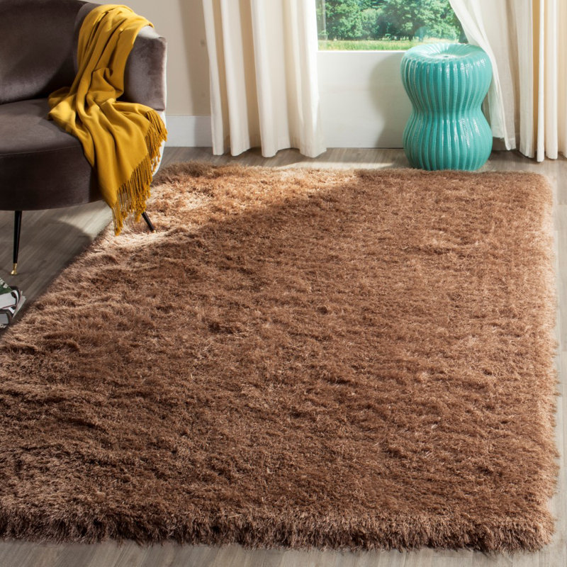 Solid Colour Hand Woven Area Rug, Rectangle 91 x 152cm