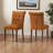 Jules Brown Wood Dining Chair Set with Orange Fabric Seat, 37.03'' H X 19.1'' W X 24.8'' D
