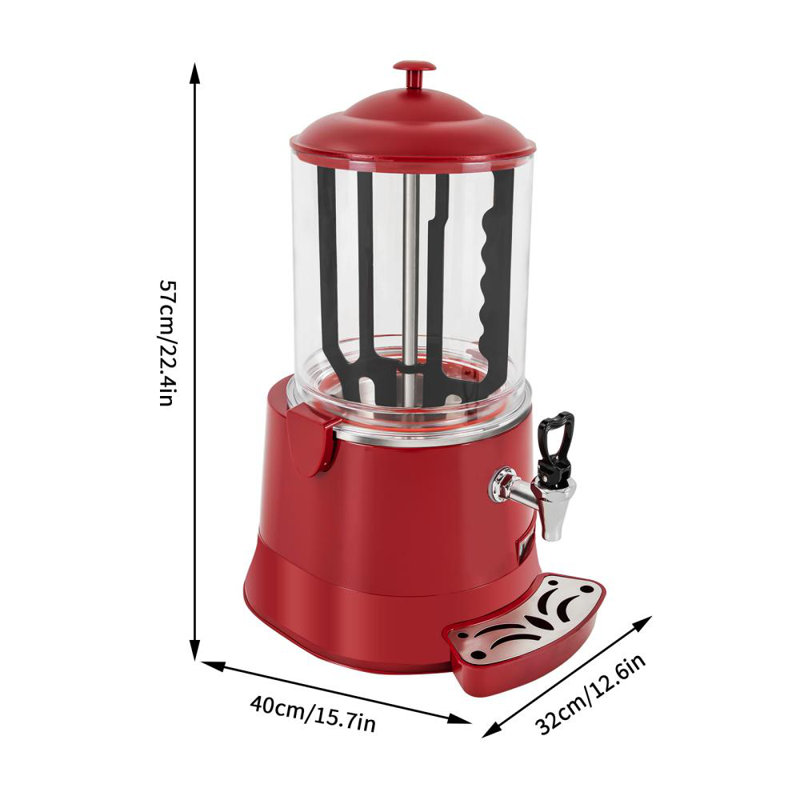 10L Hot Chocolate Maker Machine Beverage Dispenser, Red