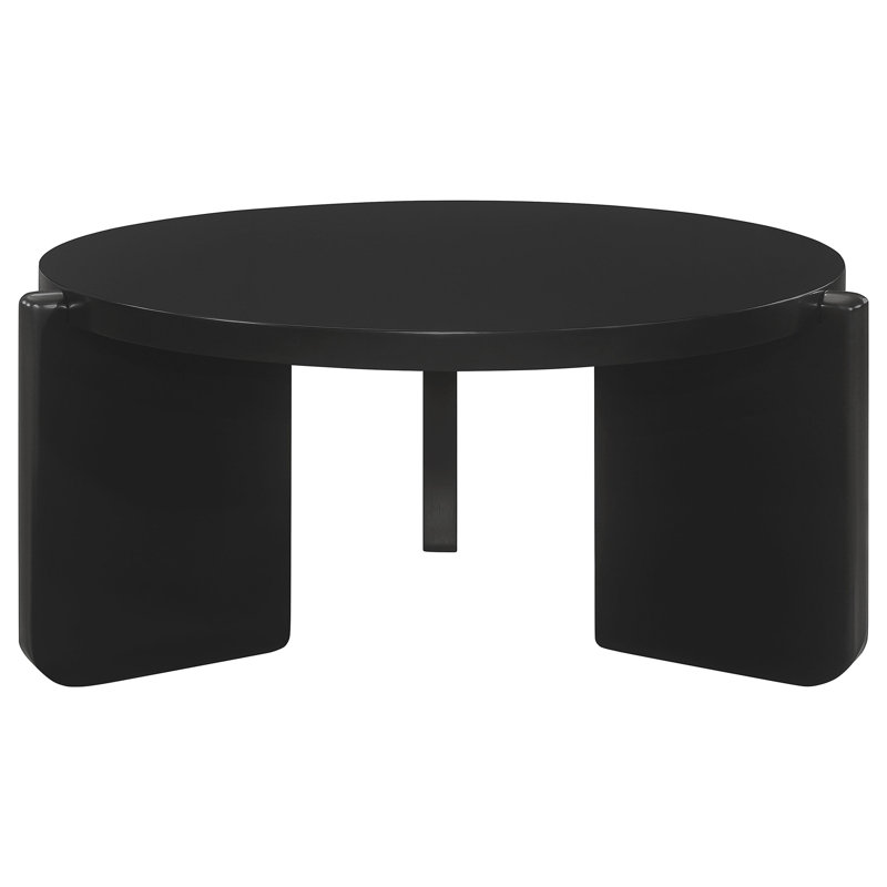 Harrison Black Round Solid Wood Coffee Table