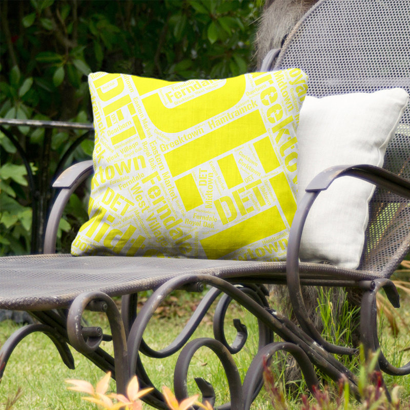 Coussin intérieur/extérieur détroit, Non, H 16 po x l 16 po, Jaune