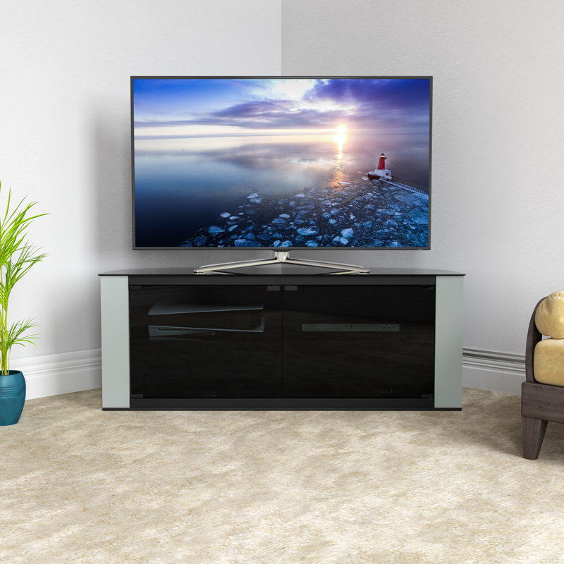 Donyel Unfinished TV Stand for TVs up to 60", Grey/Black
