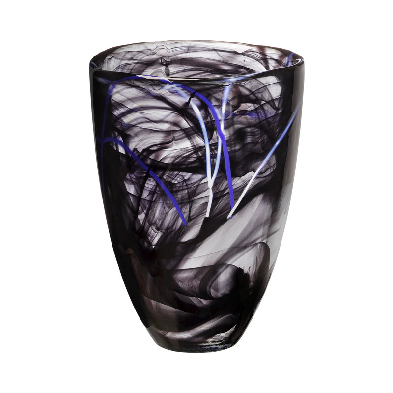 Contrast Glass Table Vase, Black