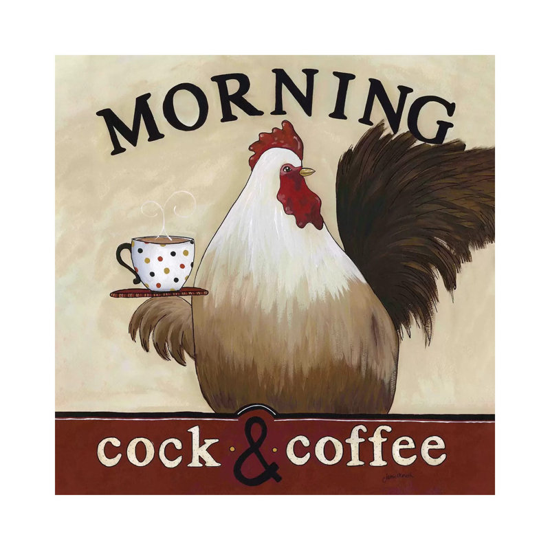 Morning Cock And Coffee by Jamie Morath - Wrapped Canvas Print, 45.72 cm H x 45.72 cm W x 1.91 cm D