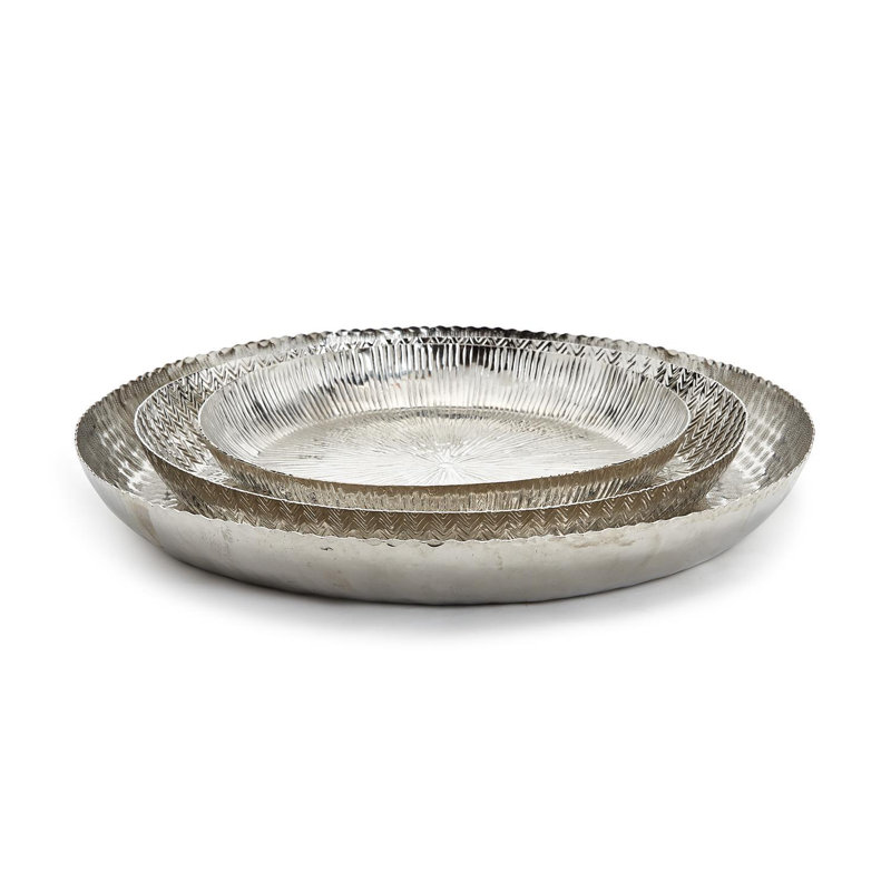 Set Of 3 Hammered Tray