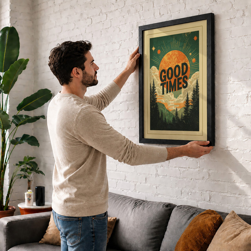 Good Times Retro - Framed Print, A1 - 84.1 x 59.4 cm, Walnut