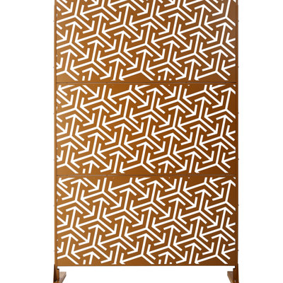 Brown Metal Privacy Fence Panels - 76" H48" W For Indoor & Outdoor Screen 76"x48" Rust