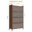 Armoire 57 portes en métal de 57 po de hauteur, avec amplement d'espace de rangement pour la chambre à coucher, le bureau, le salon, le couloir et le vestibule (noyer)