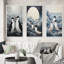 «Beach Seagulls Haven Pointillism», 3 pièces sur toile-1692050503-1692050504