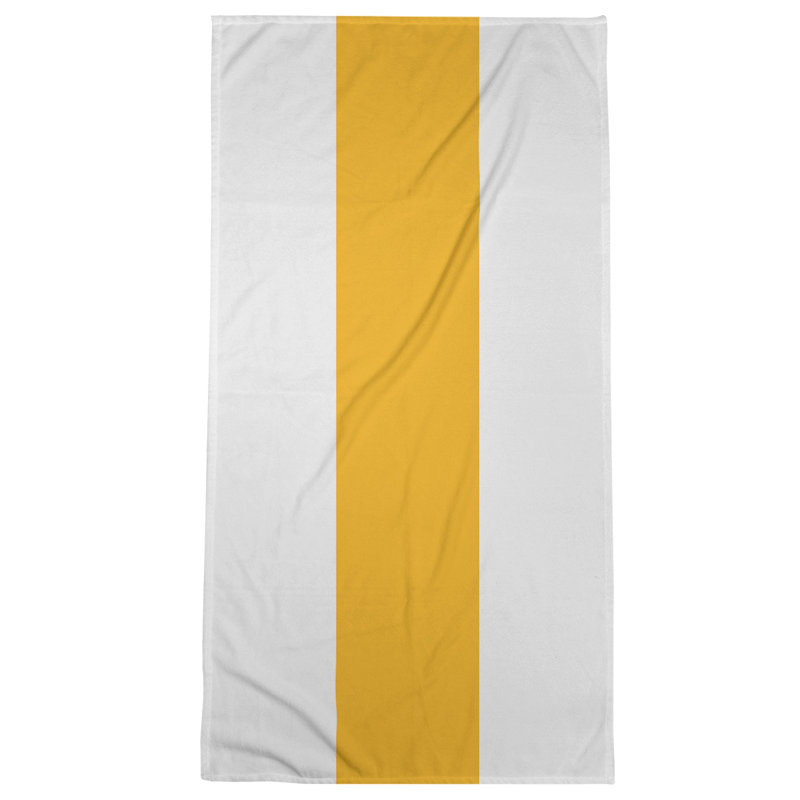 Cotton Blend Beach Towel, Off White/Gold