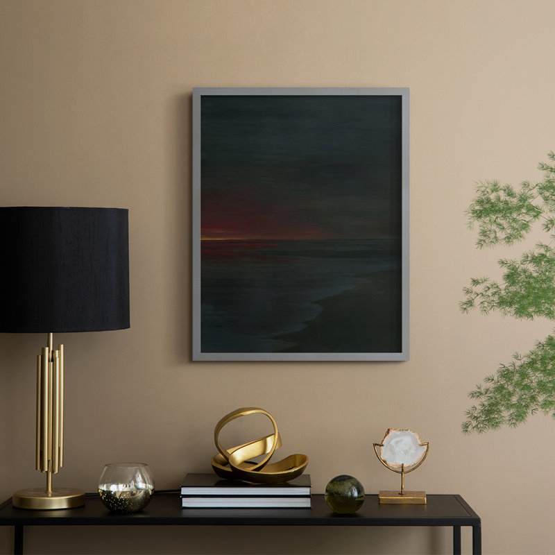 Red Nightsky II, reproduction encadrée - bois massif, Gris, H 21 po x l 17 po