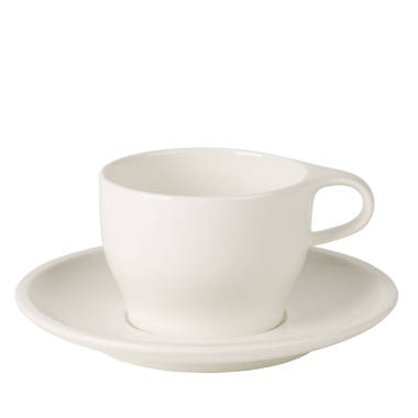 Espresso cups set 6 cups w 6 saucer white plain porcelain 2.5 oz in box