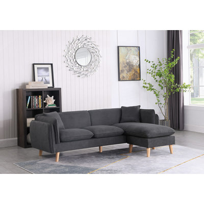 Canapé modulaire en tissu gris foncé Brayden