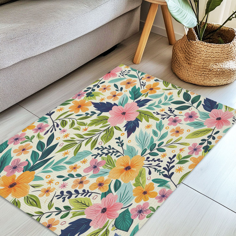 Tapis tressé Floral, Rectangulaire 3 pi x 5 pi