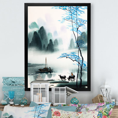 Peinture de paysage chinois II - œuvre d'art traditionnelle sur toile