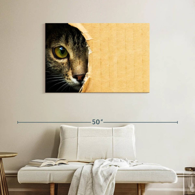 Hole Peeking Cat, 26" H x 39" W