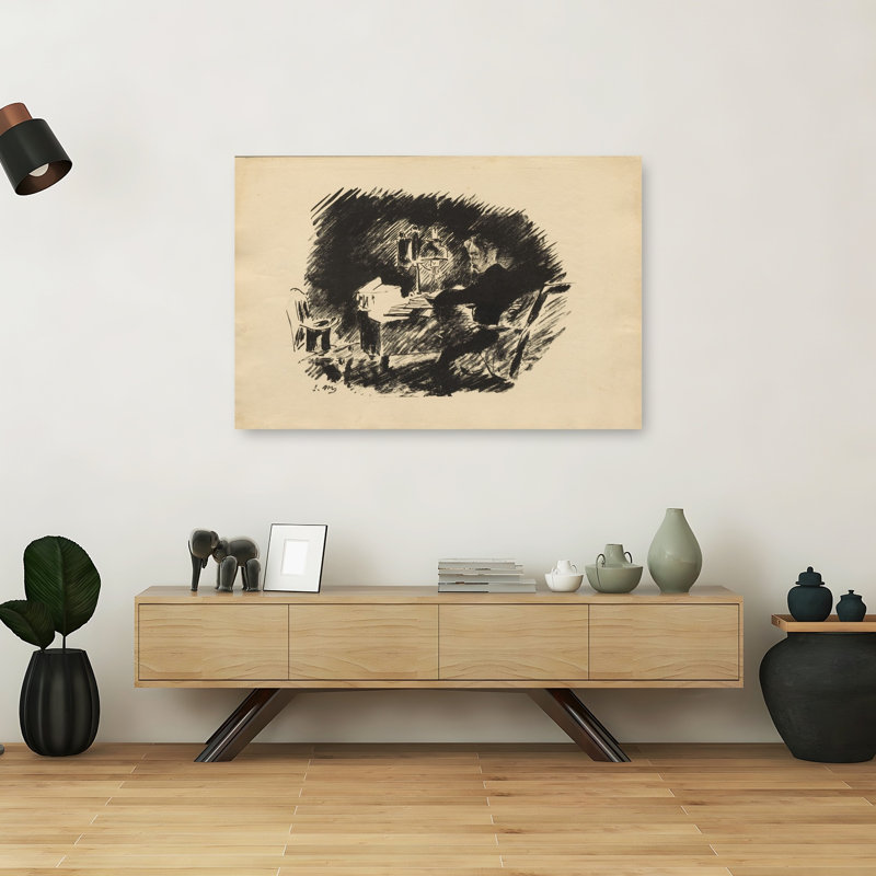 Under The Lamp, 1875 Impressionist Abstract Contemporary Wall Art Print, 101.6cm H x 152.4cm W