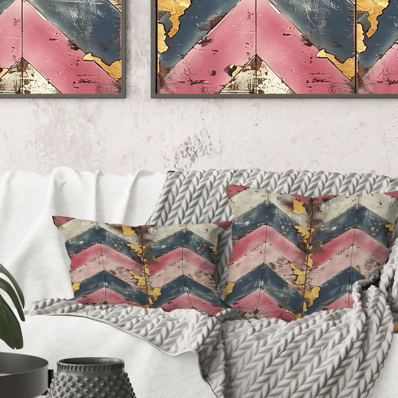 Coussin Chevron, H 16 po x l 16 po