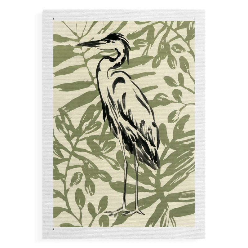 Retro Parlor Heron IV - Impression sur toile seulement - SANS CADRE, H 48 po x l 32 po