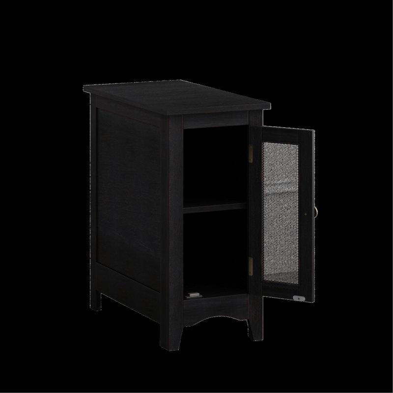 Table de chevet rectangulaire étroite, table d'appoint d'appoint pour le salon, Noir