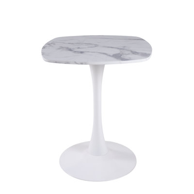 Table de salle à manger 23,62 pouces marbre blanc