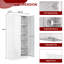 Armoire de rangement autoportante de 61 po en métal blanc multi-pièces avec 4 tablettes réglables pour les salles de bain et les bureaux à domicile