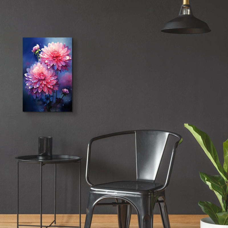 Art mural en verre Winston Porter «Dahlia Pink» par Momart, H 24 po x l 16 po x P 0,2 po