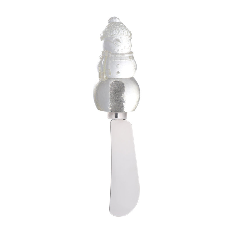 Chilly Snowman Transparent Polyresin Cheese Spreader, S4