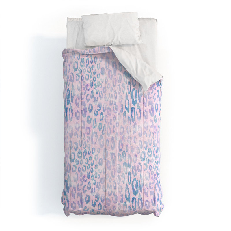 Ensemble d'édredon en coton Schatzi mauve / bleu, Édredon simple extra long + 1 taie décorative st