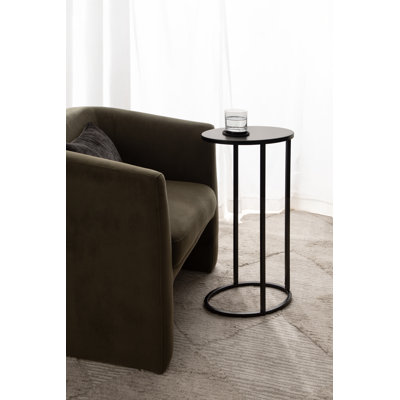 Natalli Metal Oval CTable for Use as Living Room End Table or Overbed Table