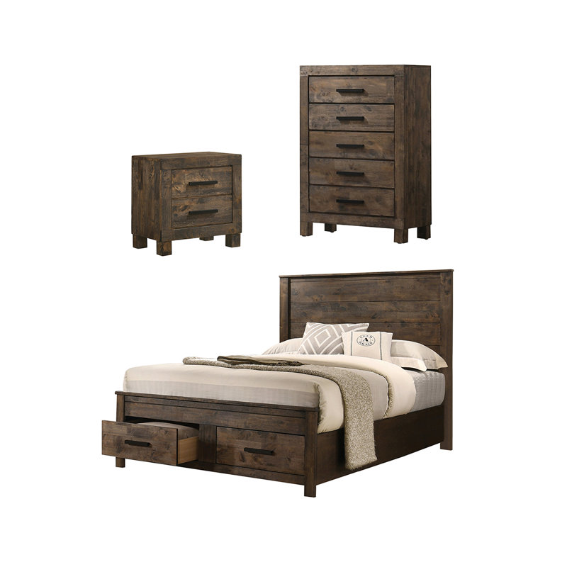 Ensemble de chambre à coucher avec commode 3 pièces Genovera, Grand