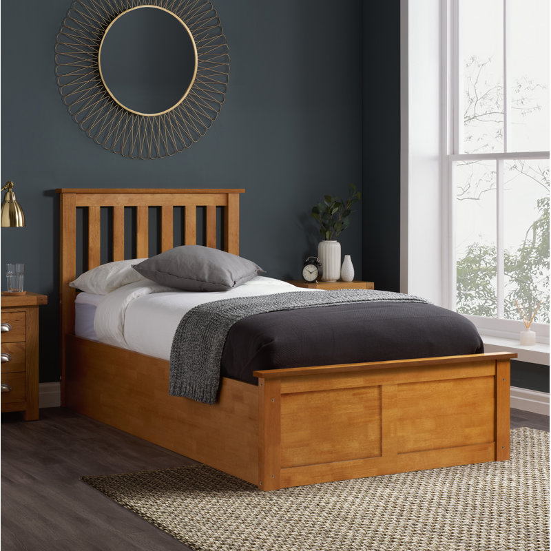 Verona Wooden Ottoman Bed, Oak, Single (3')