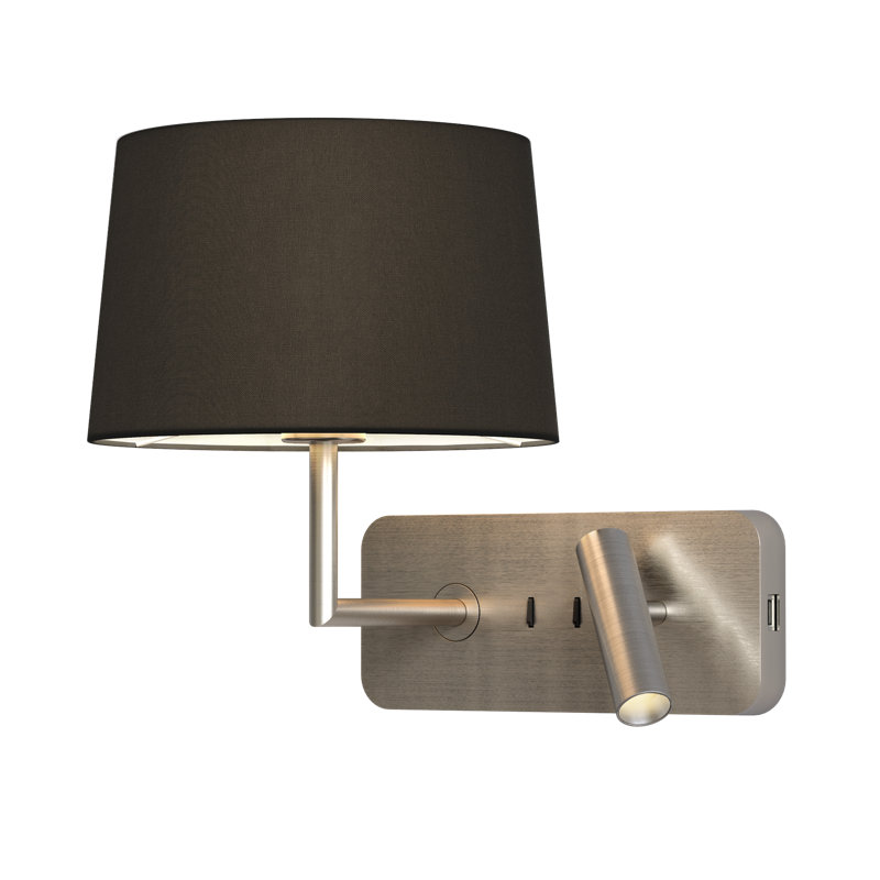 Side By Side 2 - Light Sconce, Matte Nickel, Black