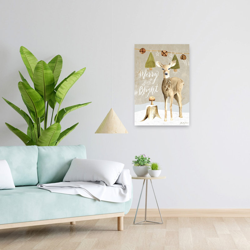 Cerf de Noël Woodland, art contemporain de la nature, H 24 po x l 16 po
