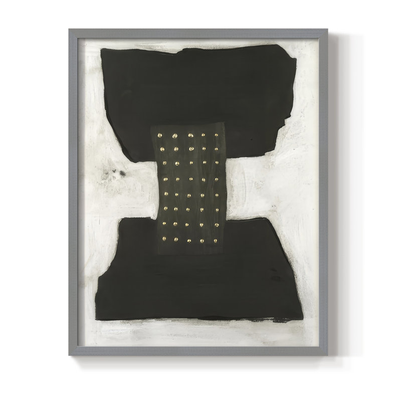 «Black I», reproduction encadrée - bois massif, Gris, H 15 po x l 12 po