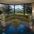Grand canapé modulaire en L avec repose-pieds Buehler