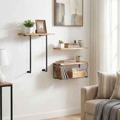 3 Piece Wood Bracket Shelf