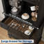 Armoire de cuisine de 72 po de hauteur, armoire-bar avec support pour micro-ondes, table basse de style campagnard, armoire avec portes en verre pour la salle à manger