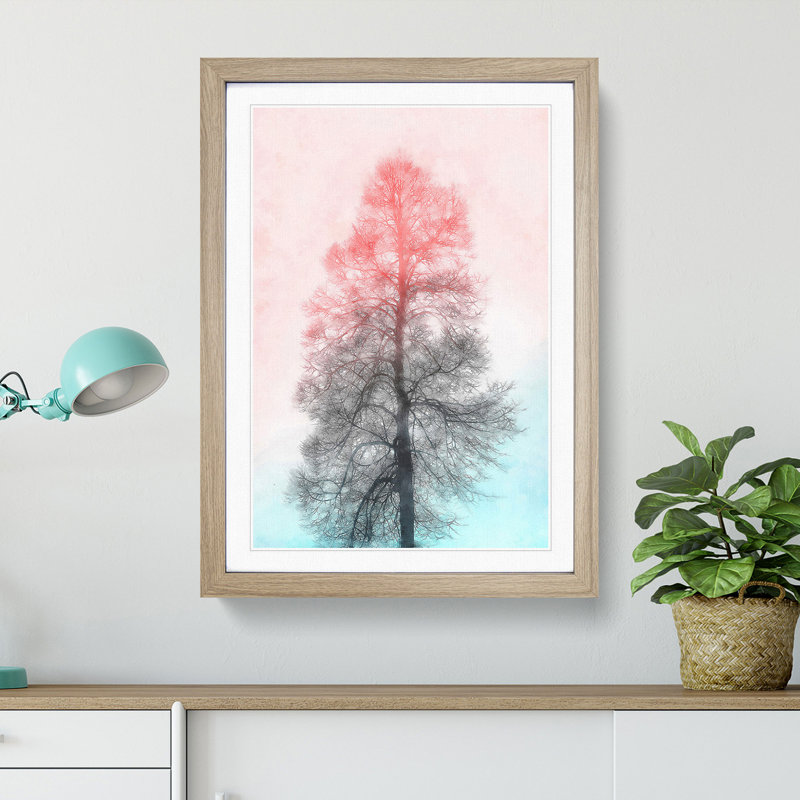Colour of the Tree - Picture Frame Painting Print, 87cm H x 62cm W x 2cm D, Oak Framed