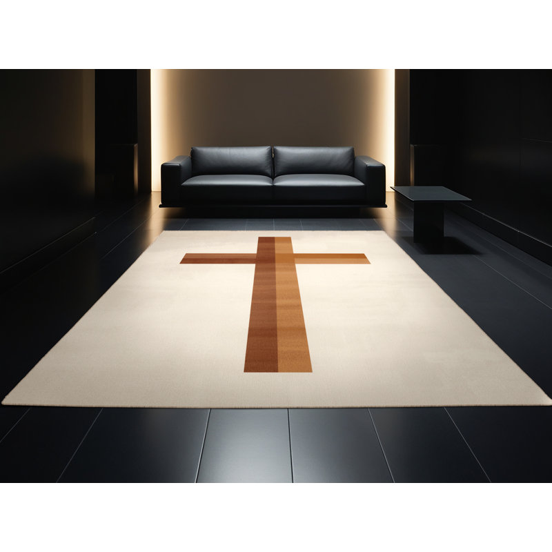 Tapis beige moelleux moelleux et moelleux moderne, 5 x 7