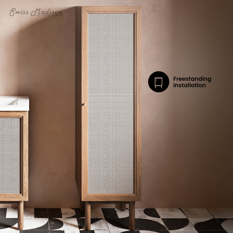 Classe 15" W x 60" H x 15" D Linen Cabinet in Oak