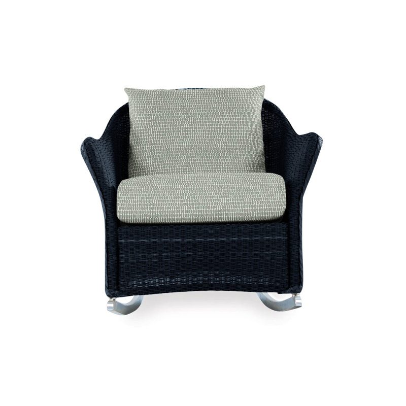 Weekend Retreat Outdoor Rocker Chair, Demo Oatmeal, Ebony