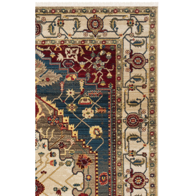 Tapis oriental performance Bisen, Rectangle 5 pi 1 po x 7 pi 5 po, Ivory/Blue